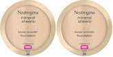 Neutrogena Mineral Sheers Loose Powder Makeup Foundation Lightweight Face Makeup Sheer to Medium Buildable Coverage-Sensitive Skin Foundation with Vitamin A, C, & E, Natural Ivory 20,19 oz (Pack of 2)