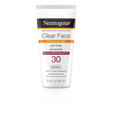 Neutrogena Clear Face Sunscreen Lotion for Acne-Prone Skin, Broad Spectrum SPF 30 Facial Sunscreen for Oily Skin, Fragrance- & Oxybenzone-Free Water Resistant, 3 fl. oz