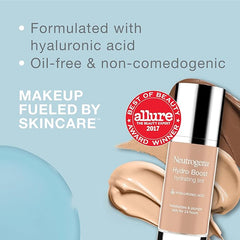 Neutrogena Hydro Boost Hydrating Tint Foundation Makeup for Dry Skin, with Hyaluronic Acid, Lightweight Oil-Free Water Gel, Non-Comedogenic, 85 Honey Color 1.0 fl. oz